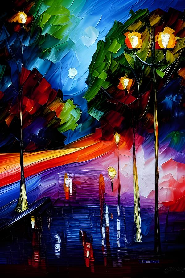 City Lights Digital Art by Lois Churchward - Pixels