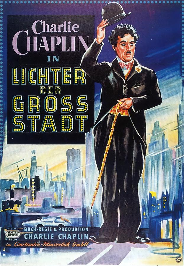 City Lights, 1930 - art by Georg Schubert Mixed Media by Movie World Posters