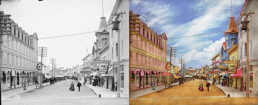 City - Mackinac Island MI - More than just rugs 1905 - Side by Side Photograph by Mike Savad