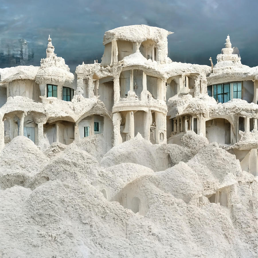City  Made  Of  White  Sand  Buildings  Mixed  High  Detaile  411e575c  1144  4a56  B686  F5152bee11 Painting