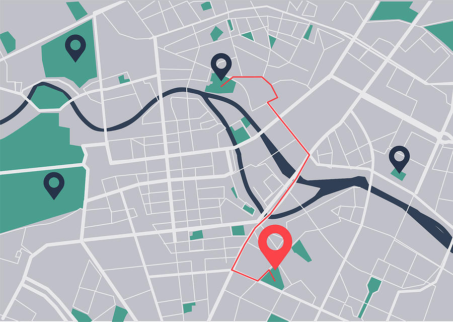 City map navigation Drawing by Shomiz
