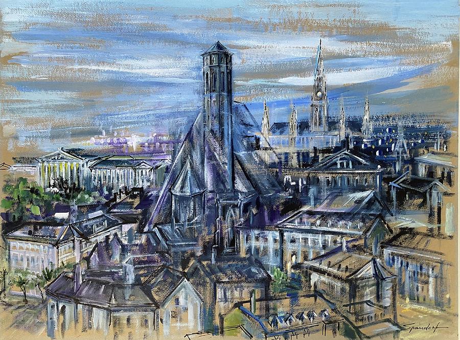 City Rooftops Painting by Lily Spandorf