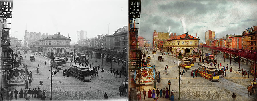 City - NY - Its newsworthy 1901 - Side by Side Photograph by Mike Savad