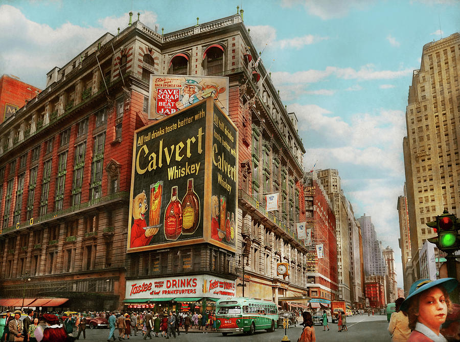 City - NY - Tastees and Macys 1942 Photograph by Mike Savad