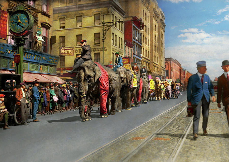 City - NY - The circus is coming to town 1920 Photograph by Mike Savad