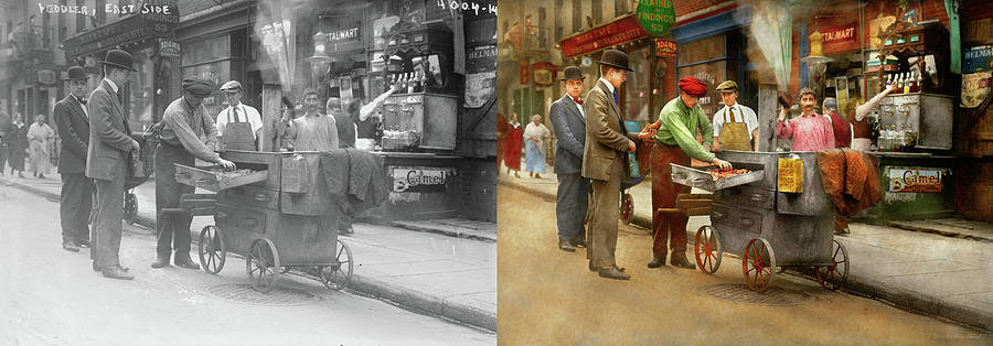 City - NY - The Yam Man 1915 - Side by Side Photograph by Mike Savad