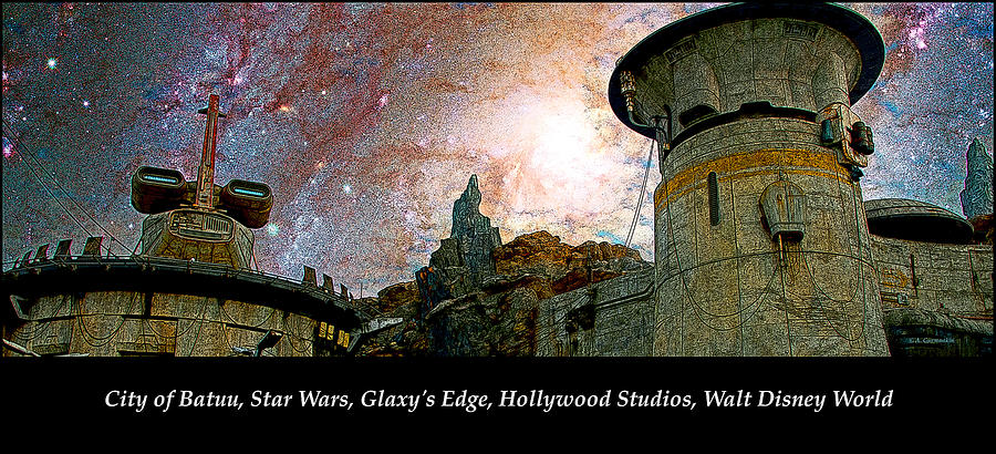 City of Batuu, Star Wars, Glaxys Edge, Hollywood Studios, Walt  Digital Art by A Macarthur Gurmankin
