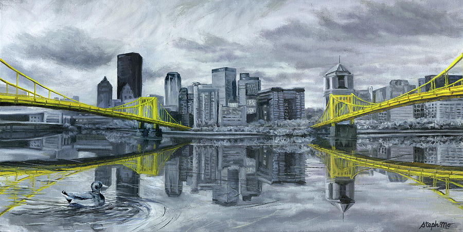 Pittsburgh Steelers Painting - City of Bridges by Steph Moraca