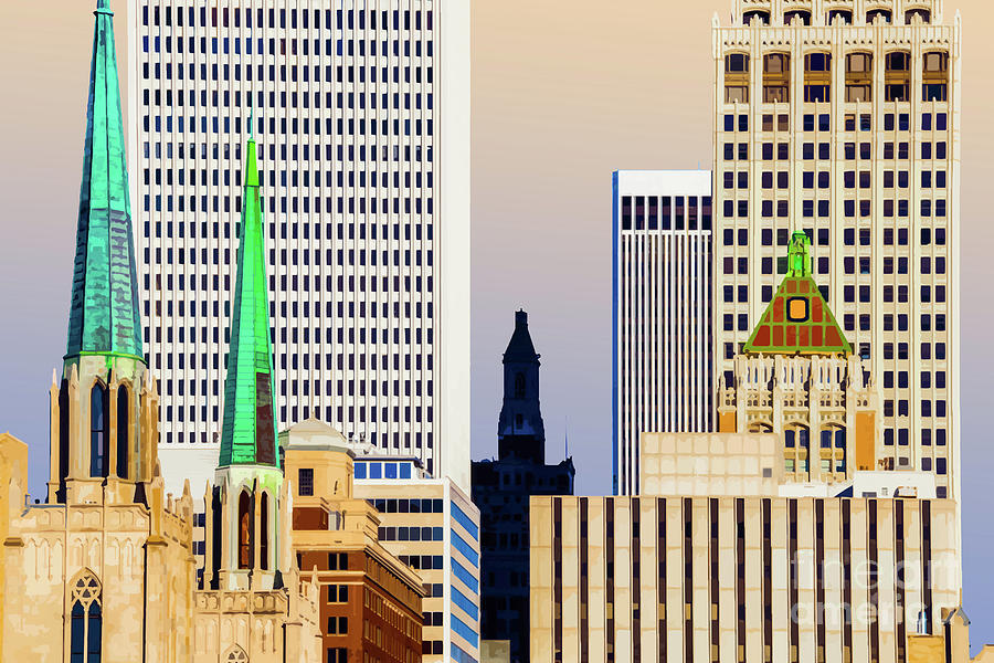 City of Copper Spires Tulsa Oklahoma by Susan Vineyard City of Copper Spires Tulsa Oklahoma by Susan Vineyard