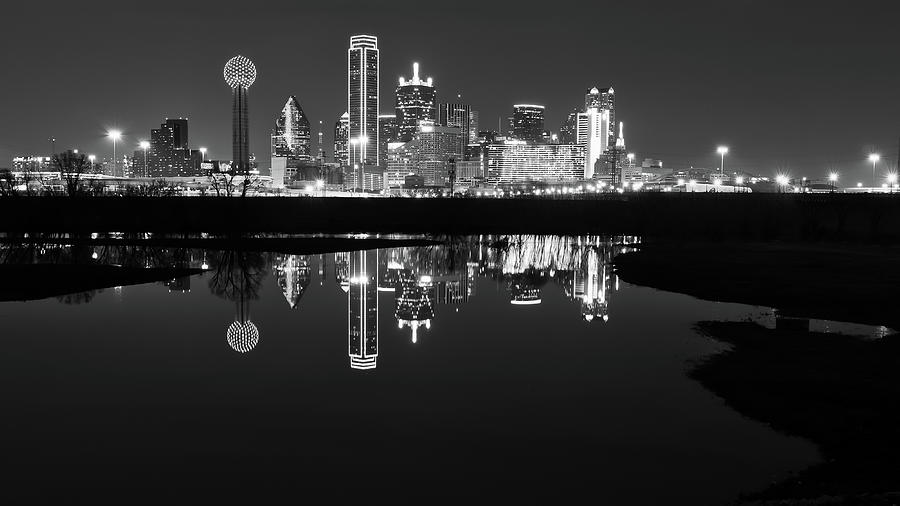 City Of Dallas Black and White Photograph by Robert Bellomy