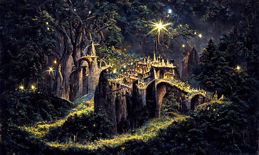 City of Elves, 11 Painting by AM FineArtPrints