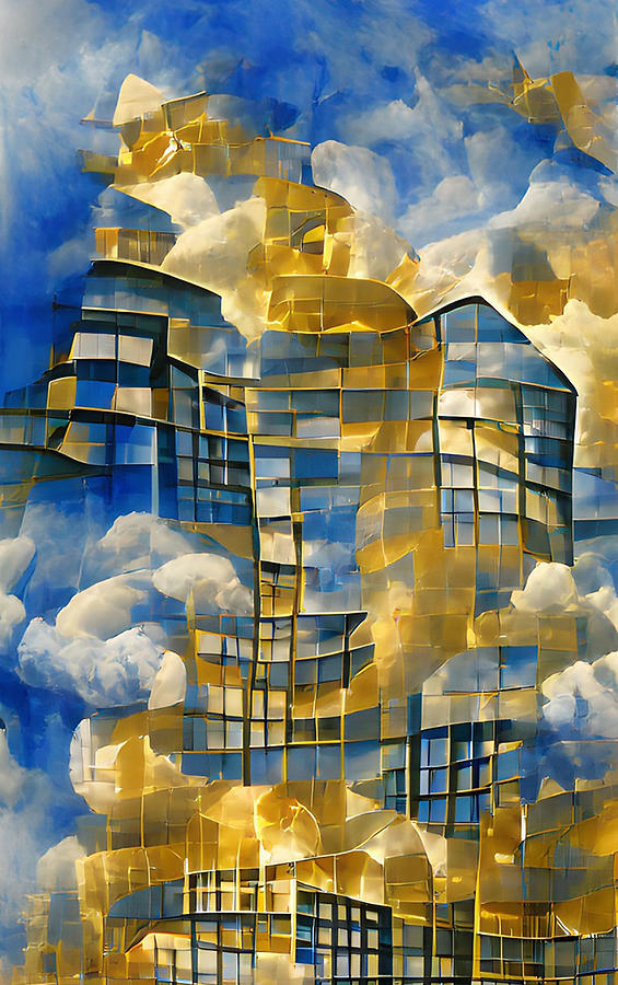 City Of Golden Blues Composition 1 Digital Art by Yuri Tomashevi