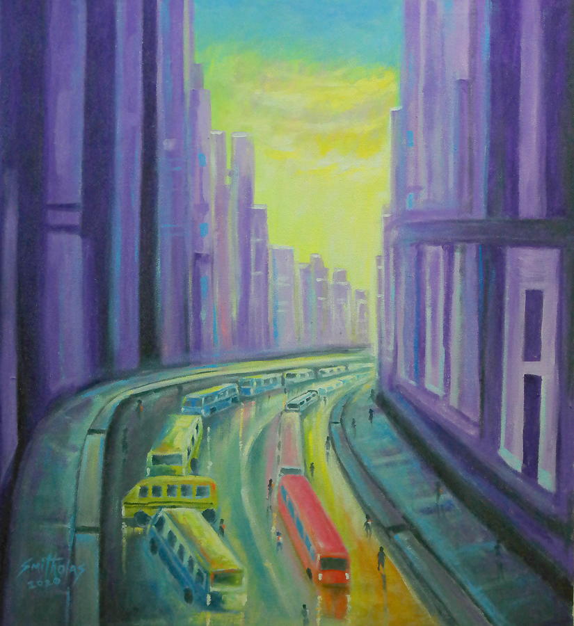 City of Lagos Painting by Olaoluwa Smith