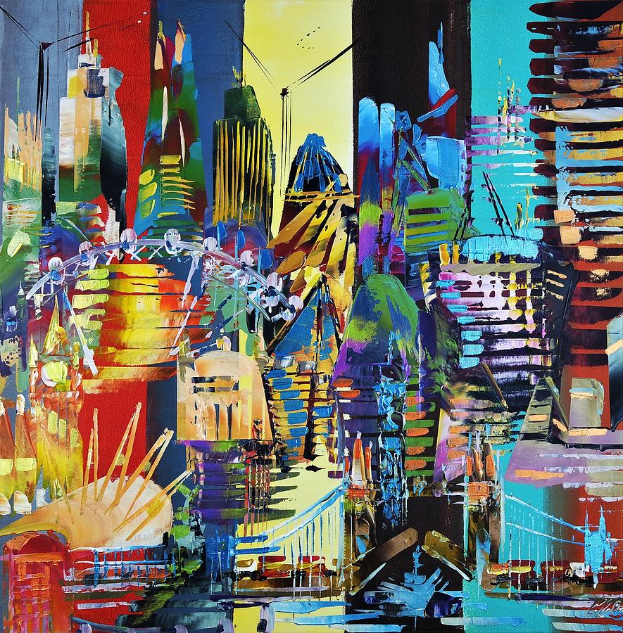 City Of London Abstract Painting 620 Painting By Eraclis Aristidou 