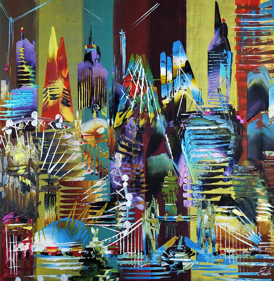 City of London Abstract Painting 626 Painting by Eraclis Aristidou ...