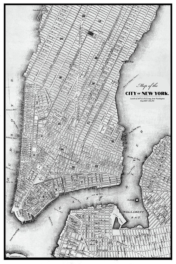 City of New York 1850 Digital Art by Chuck Mountain