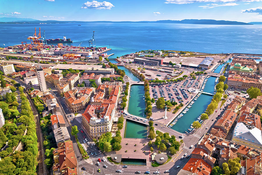 City of Rijeka aerial view of Rjecina river Delta Photograph by Brch Photography
