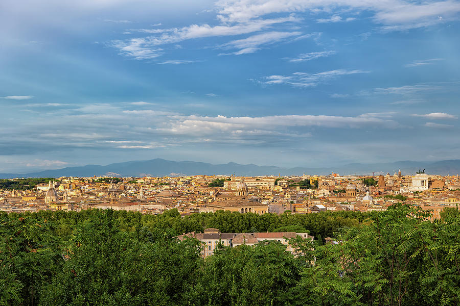 City Of Rome At Sunset From Janiculum Hill Photograph by Artur Bogacki ...