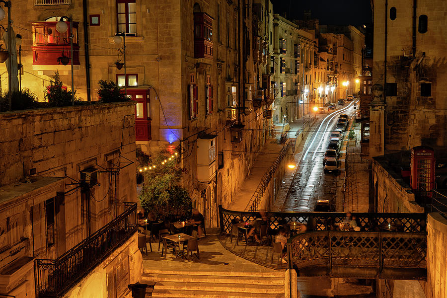 City of Valletta at Night in Malta Photograph by Artur Bogacki