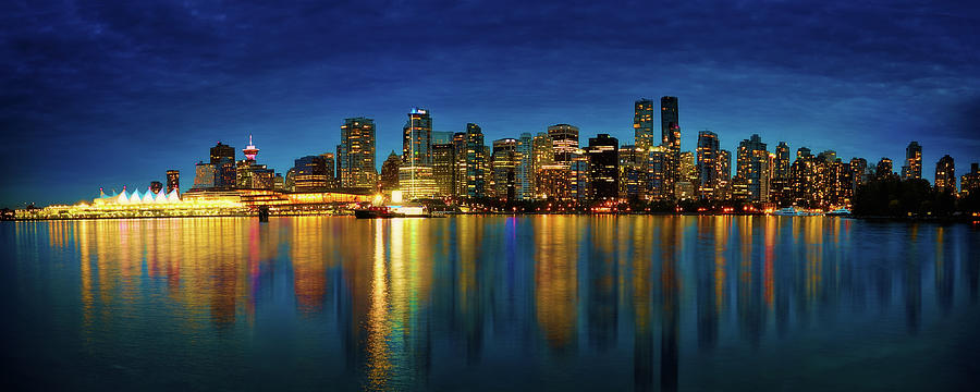 City of Vancouver Night Pyrography by David Naman - Fine Art America