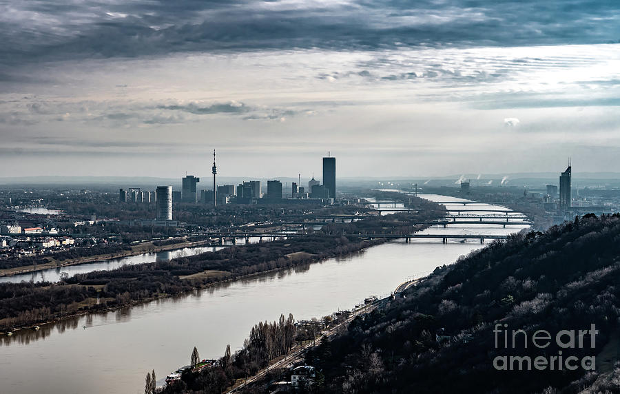 City Of Vienna With Suburbs And River Danube In Austria Photograph by Andreas Berthold