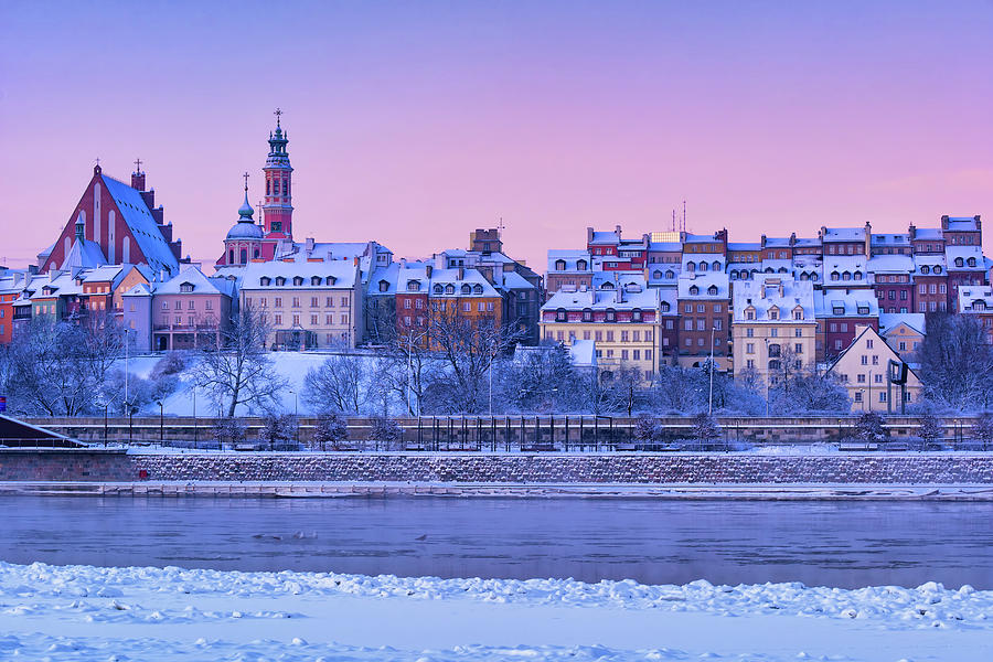 City Of Warsaw On Winter Dawn Photograph by Artur Bogacki