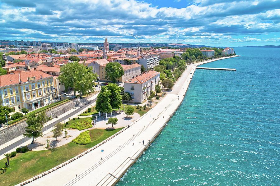 City of Zadar waterfront aerial panoramic view Photograph by Brch ...