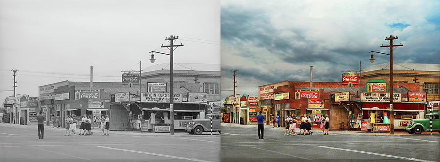 City - Phoenix AZ - Pop Culture 1940 - Side by Side Photograph by Mike Savad