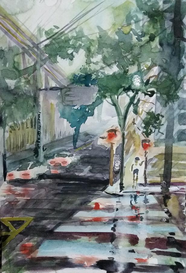 Tree Painting - City Rain by James McCormack