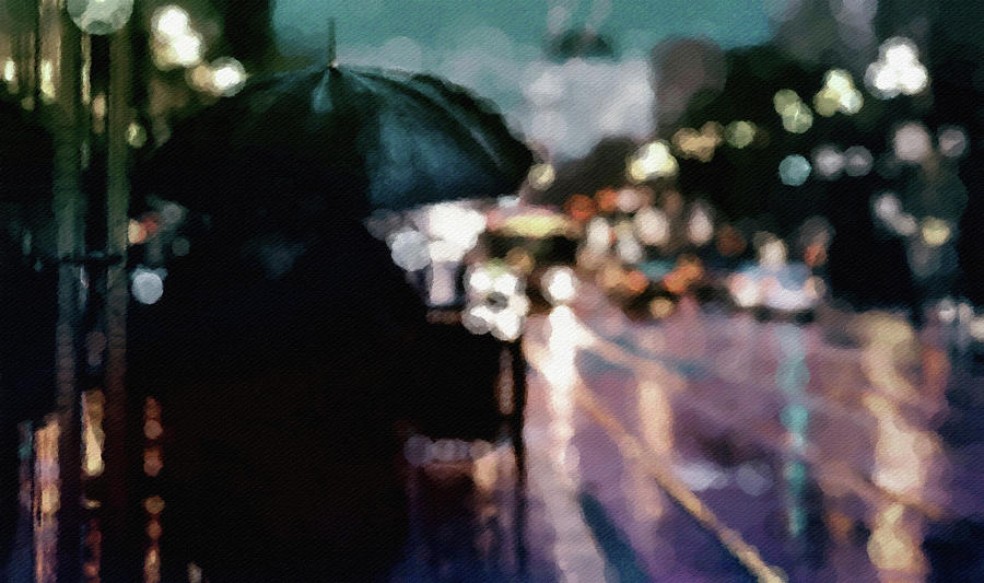 City Rain Digital Art