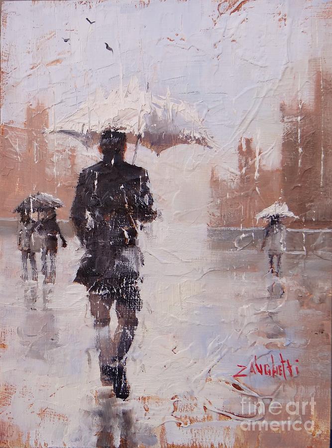 City Rain three Painting by Laura Lee Zanghetti
