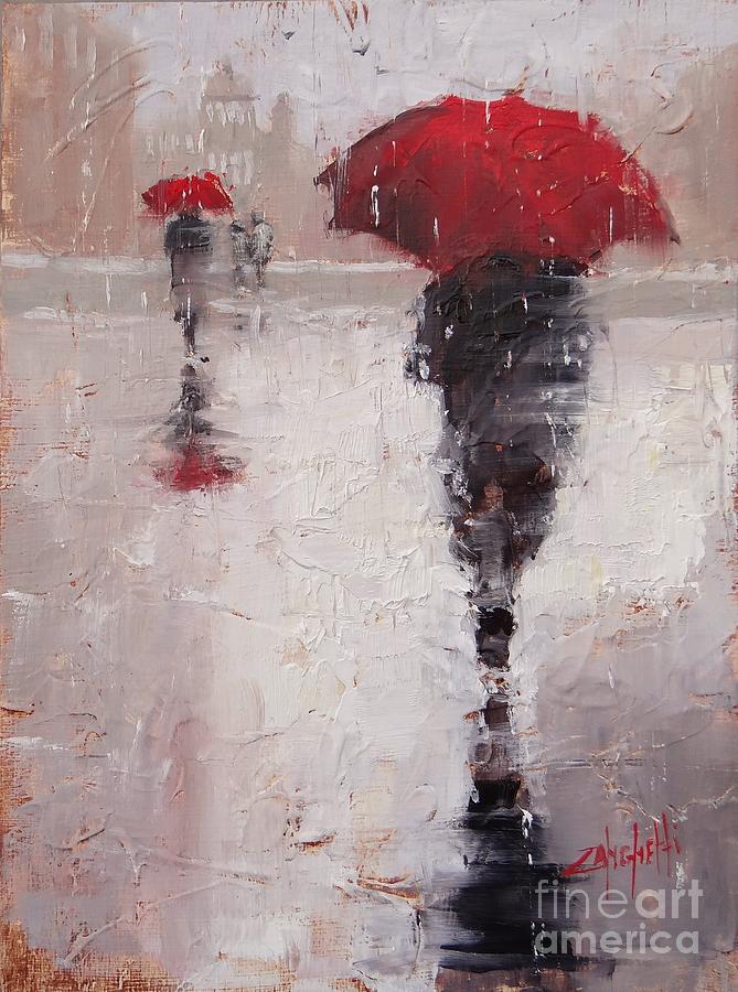 City Rain Two Painting by Laura Lee Zanghetti