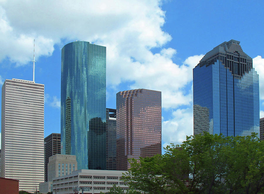 City Reflections. Downtown Houston Photograph by Connie Fox