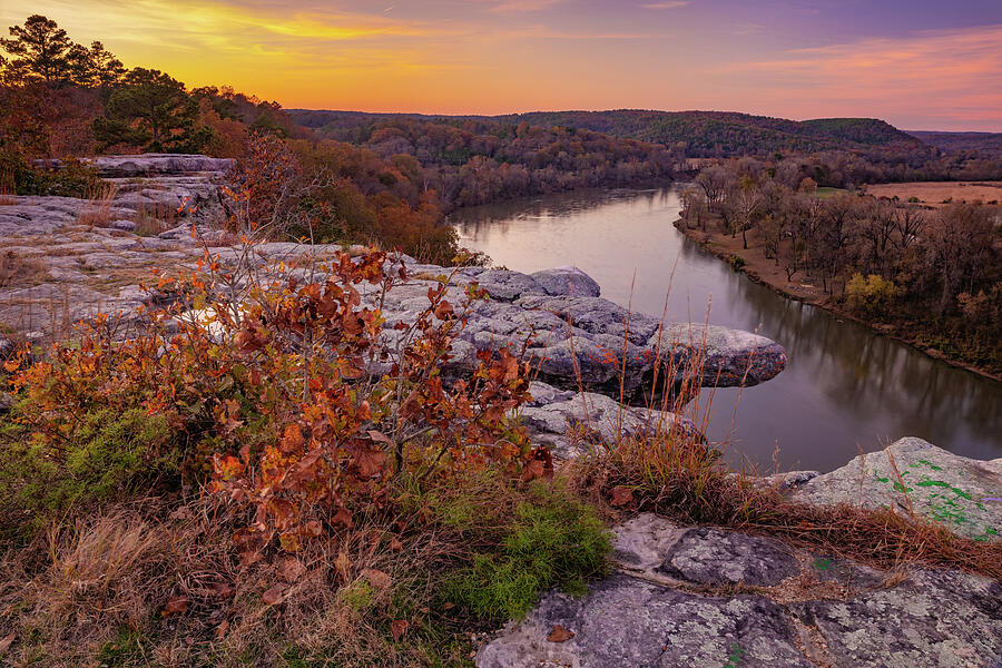 City Rock Bluff Over The White River at Sunset by Gregory Ballos City Rock Bluff Over The White River at Sunset by Gregory Ballos