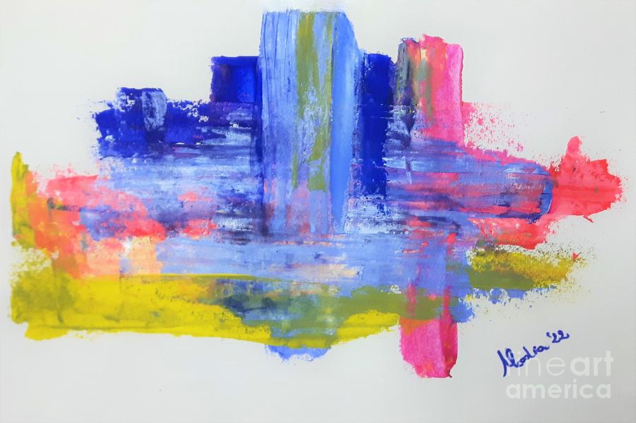 City skyline Painting by Nadia Spagnolo