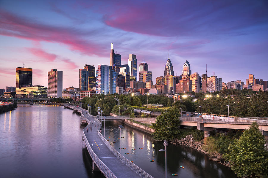 City skyline view of Philadelphia Pennsylvania Photograph by Pgiam