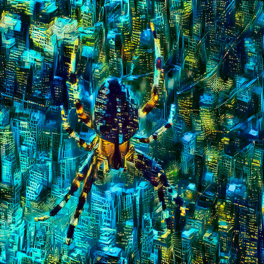 City Spider at Night Photograph by Bruce Block