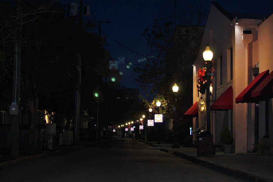 City Street At Night Photograph by Cynthia Guinn