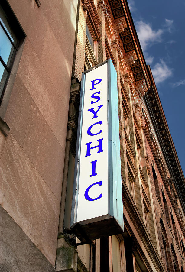 City Street Fortune Telling Sign for Psychic Services Photograph by Phil Cardamone
