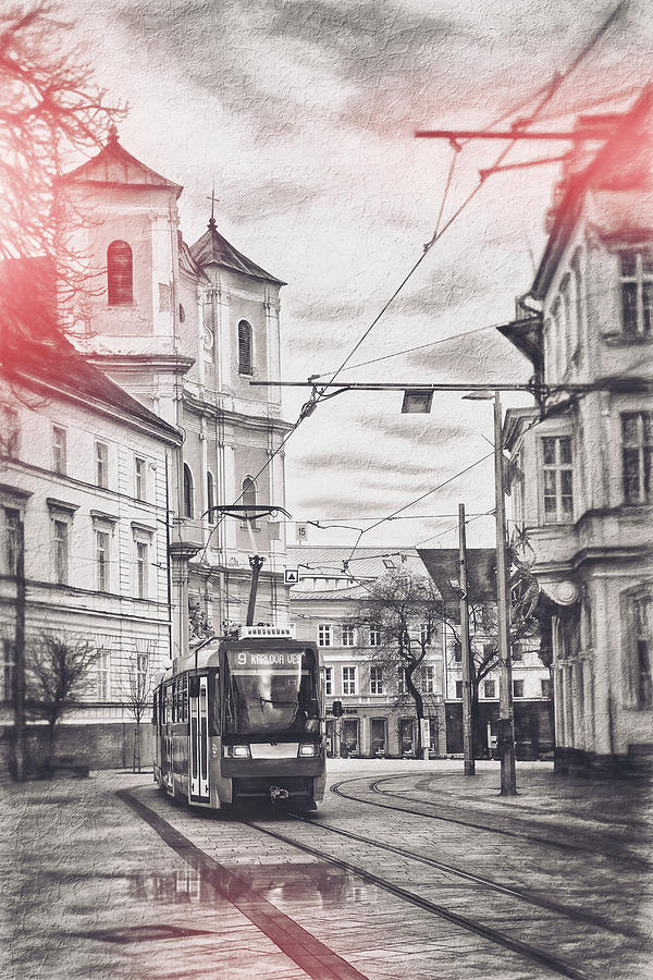 City Tram Bratislava Slovakia Vintage  Photograph by Carol Japp