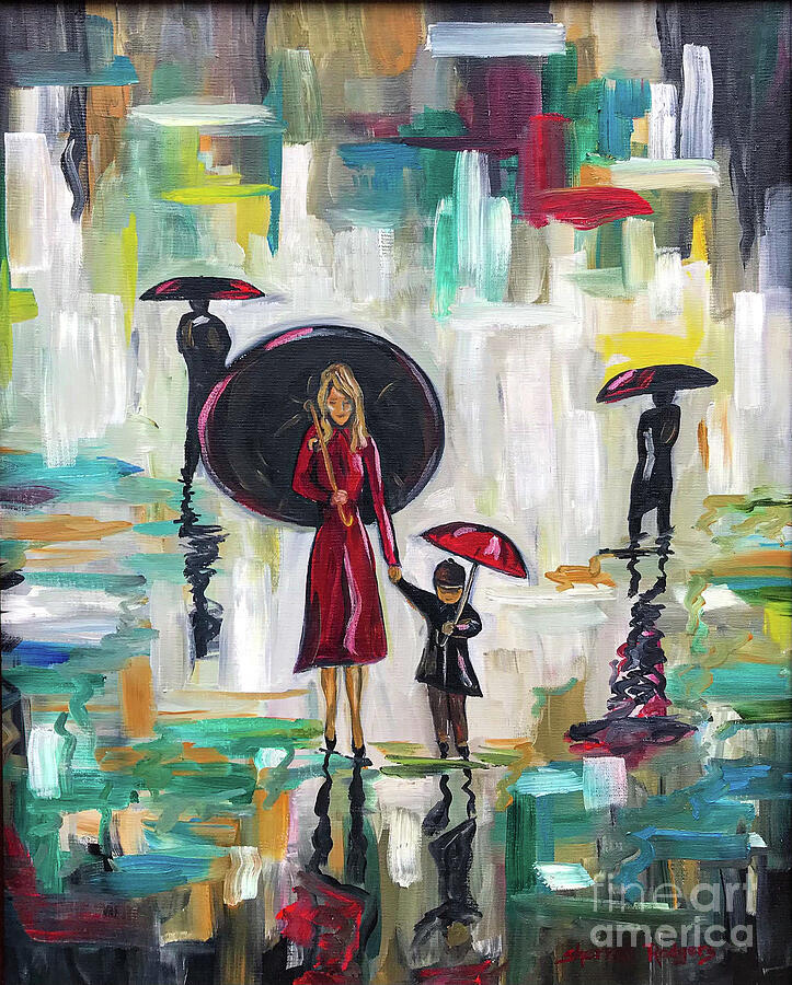 City Umbrellas II Painting by Sherrell Rodgers