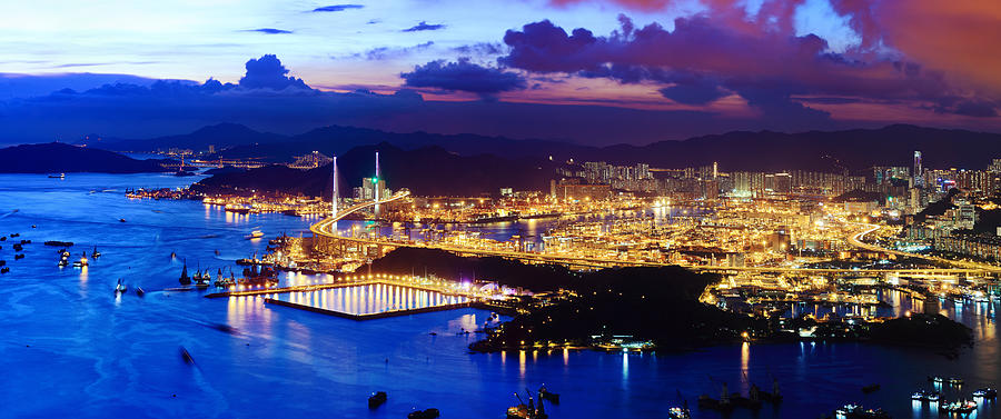 City view of Terminals in Kwai Tsing, Hong Kong Photograph by Samxmeg