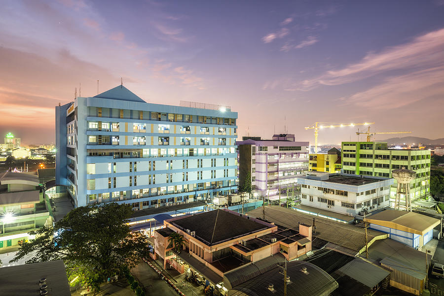 City View Twilight of Chonburi Hospital Photograph by Phongsiri Kittikamhaeng