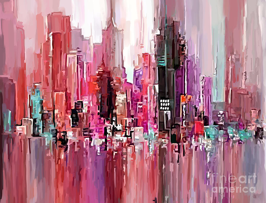 City Wash Pink Painting by Tim Gilliland