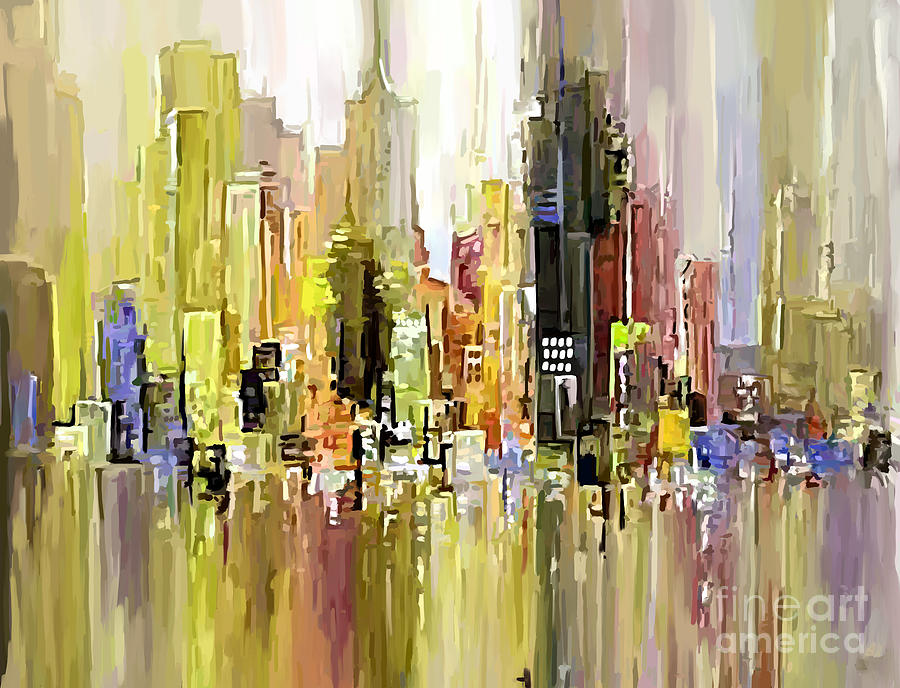 City Wash Yellow Painting by Tim Gilliland