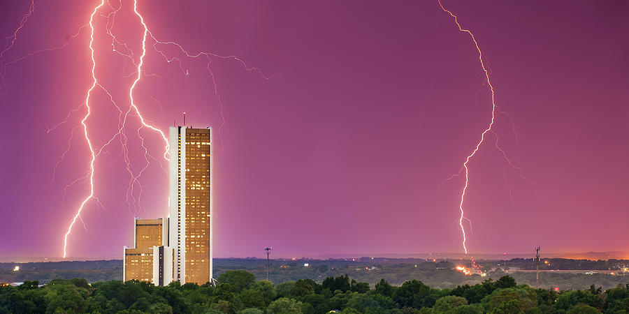 Tulsa Oklahoma Photograph - CityPlex Towers Storm - Tulsa Oklahoma Panorama by Gregory Ballos