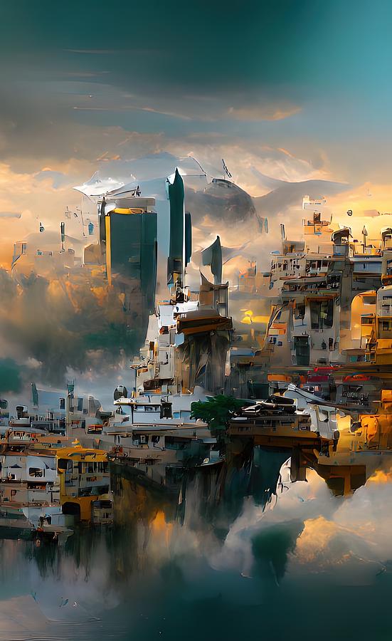 Cityscape Digital Art by Alexander Fedin