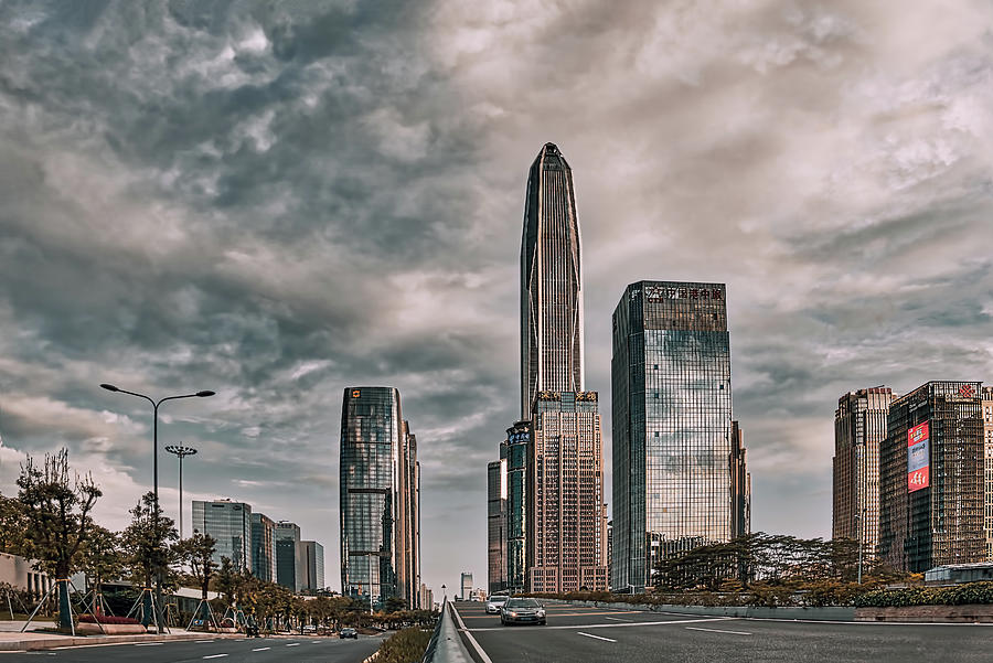 Cityscape city view architecture Shenzhen downtown China Photograph by ...