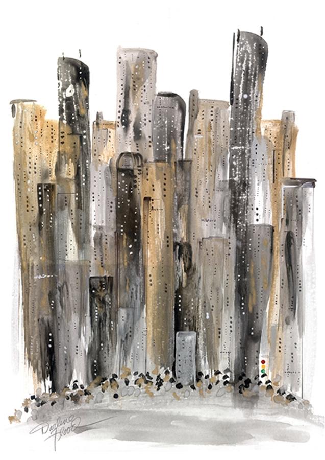 Cityscape  Painting by Darlene Flood