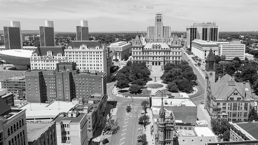 Cityscape of Albany Black and White  Photograph by John McGraw